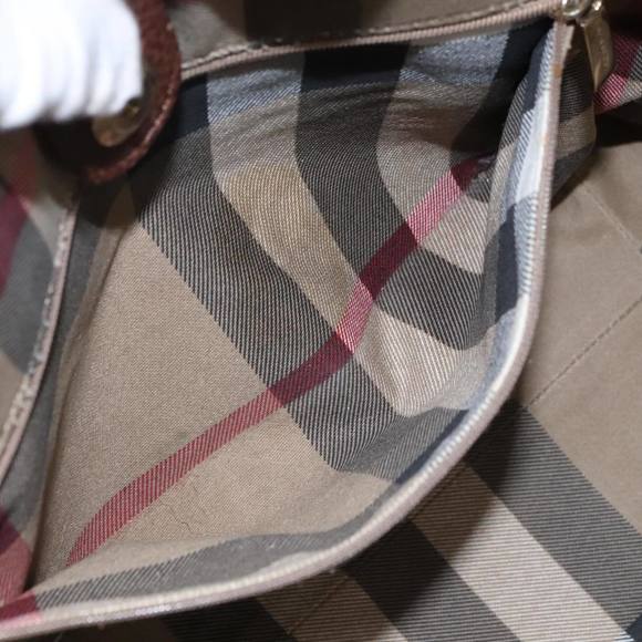 BURBERRY Tote Bag Canvas Beige Brown Auth ac3408 - Picture 12 of 16